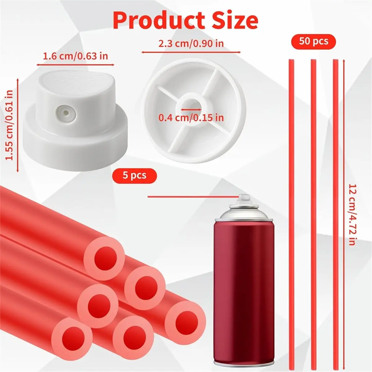 

Набор из 5 белых сопел для банок и 50 красных соломинок для банок, ремонтный комплект для аэрозольных сопел для обслуживания масляного очистителя [2026 MOCC]