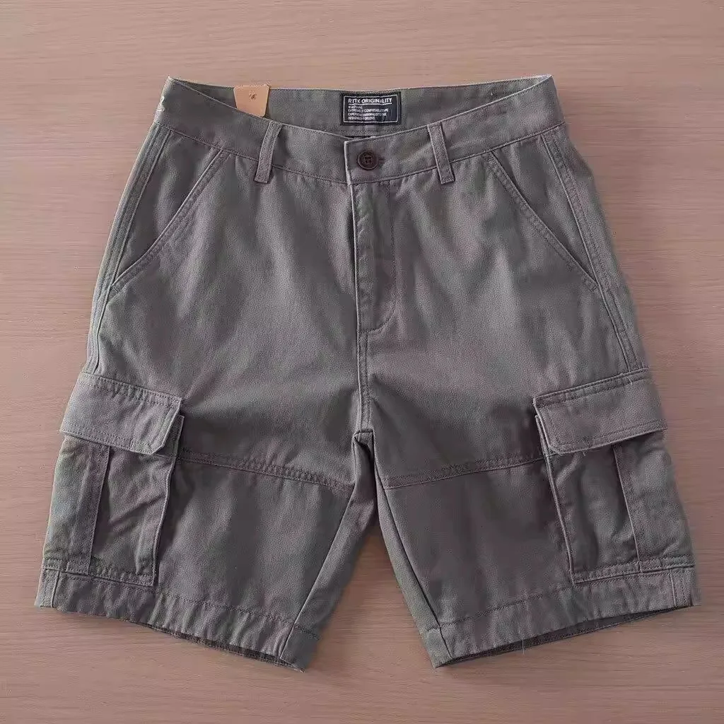 

Worn-look Casual Workwear Shorts Men's Summer Loose Multi-pocket Outerwear Five-Quarter Length Trousers Durable And Dirt-resi...
