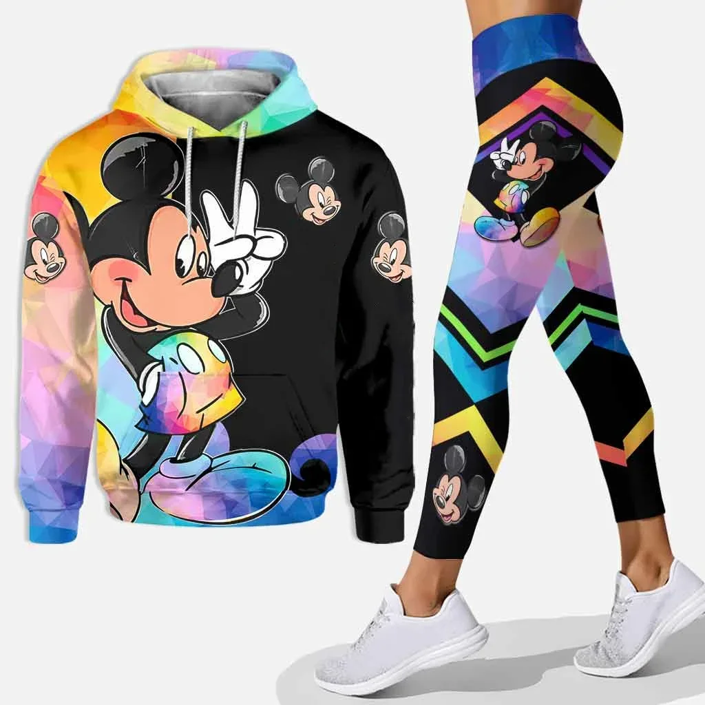 Customizename Mickey Hoodie Women\'s Hoodie Set Mickey Yoga Pants Sweatpants Womens Disney Yoga Hoodie Leggings Fashion Tracksuit