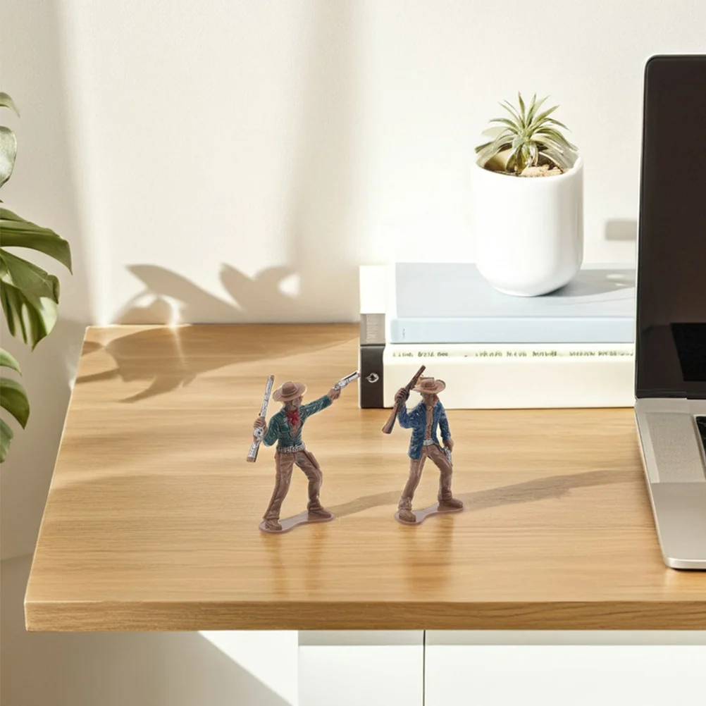 

12pcs Western Cowboy Mini Wild West Statues Kids Educational Plastic American Figures Collection Decor Party Favors Cake Toppers