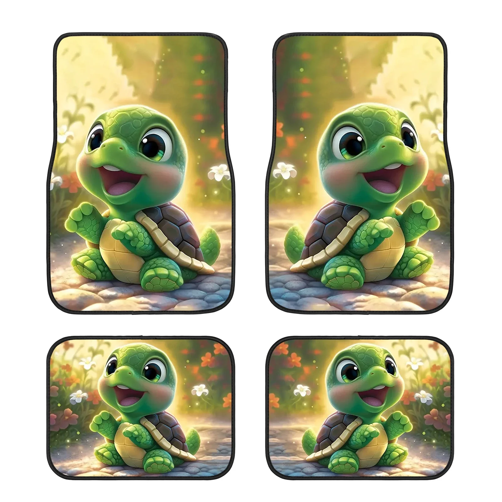 Universal Cute turtle Car Floor Mat Non-Slip Durable Four Seasons Car Carpet Easy Clean and Wear-Resistant Floor Mat