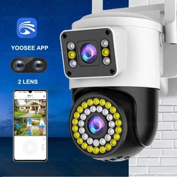 4K 8MP 4G YOOSEE IP Camera Dual Lens Dual Screen Wifi PTZ Auto Tracking Two Way Audio Color Night Vision Outdoor Security Camera
