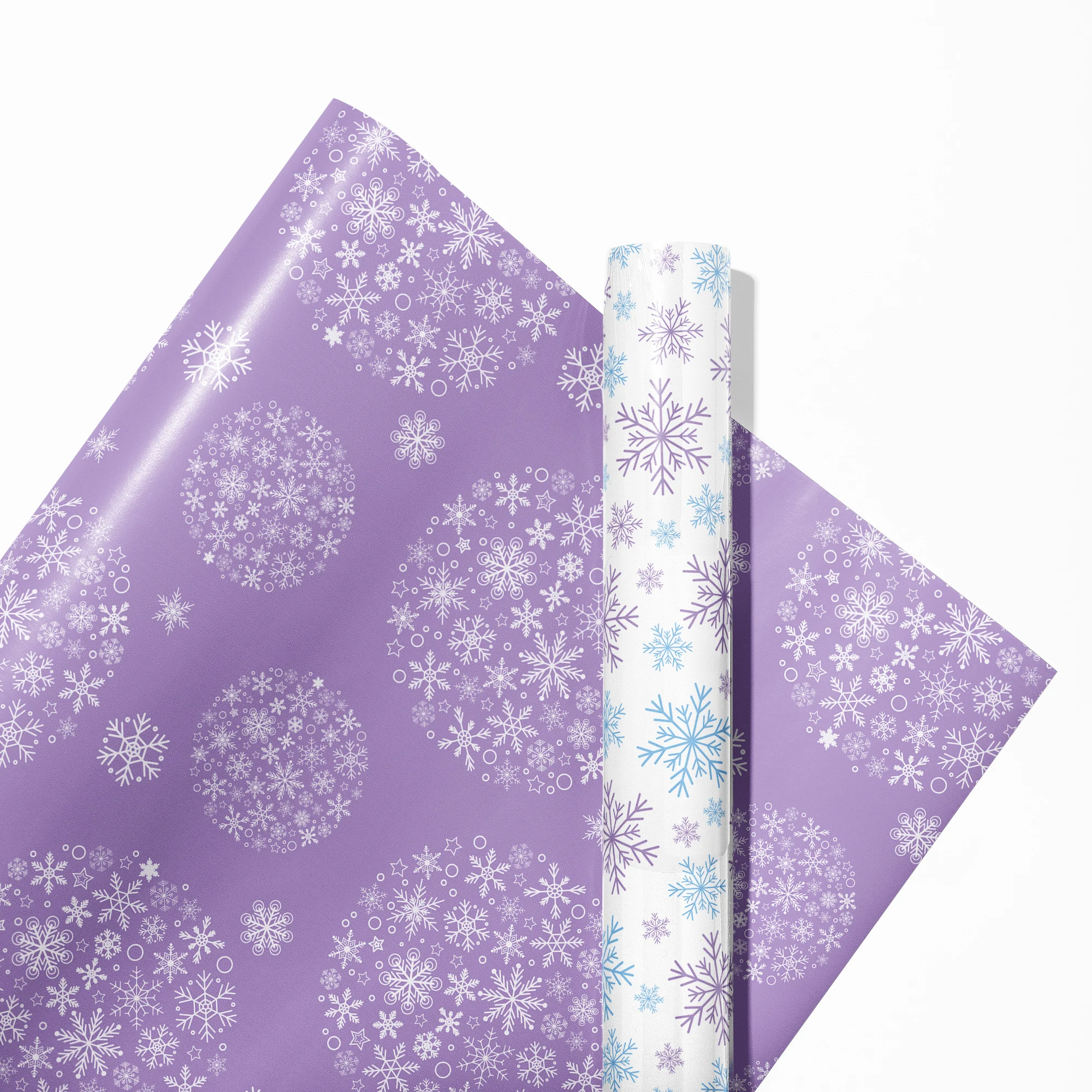 12pcs Snowflake Purple Theme Wrapping Material Paper Xmas Party Gifts Decorative Packing Craft Papers