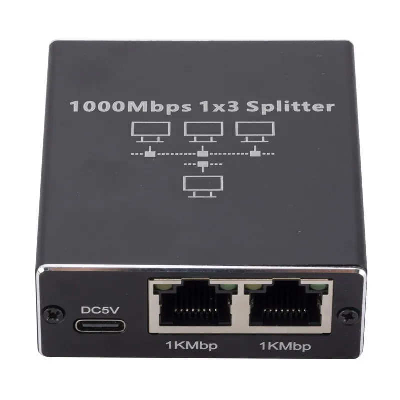 Divisor Ethernet 1 a 2/3/4, 1000Mbps RJ45 LAN Internet Splitter para Computador/Hub/Switch/Router/Set-Top Box/TV Digital