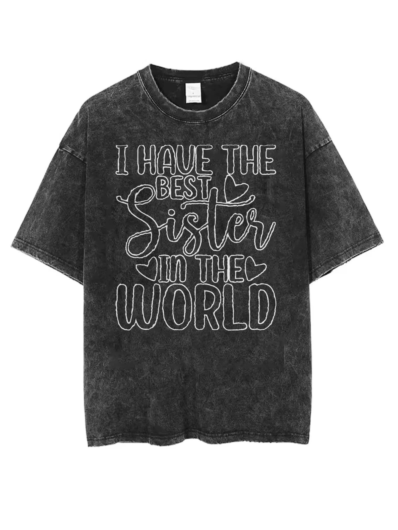 تي شيرت أسود مغسول برقبة دائرية الأكثر مبيعًا للنساء والرجال، مناسب مريح بطباعة الهالوين، قماش شتوي كاجوال مطبوع