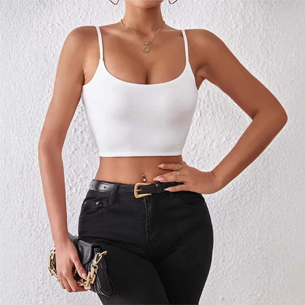Sexy Short Halter Top Milk Silk And Crop Top Features White Slimming Halter Top