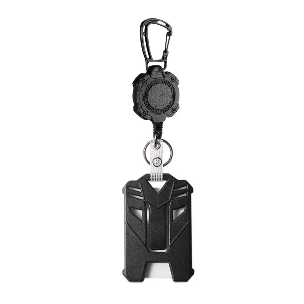 Heavy Duty Retractable Badge Reel Strong Steel Key Holder ID Card Holder Card Case ABS Material Bus Card Cover Outdoor Keychain
