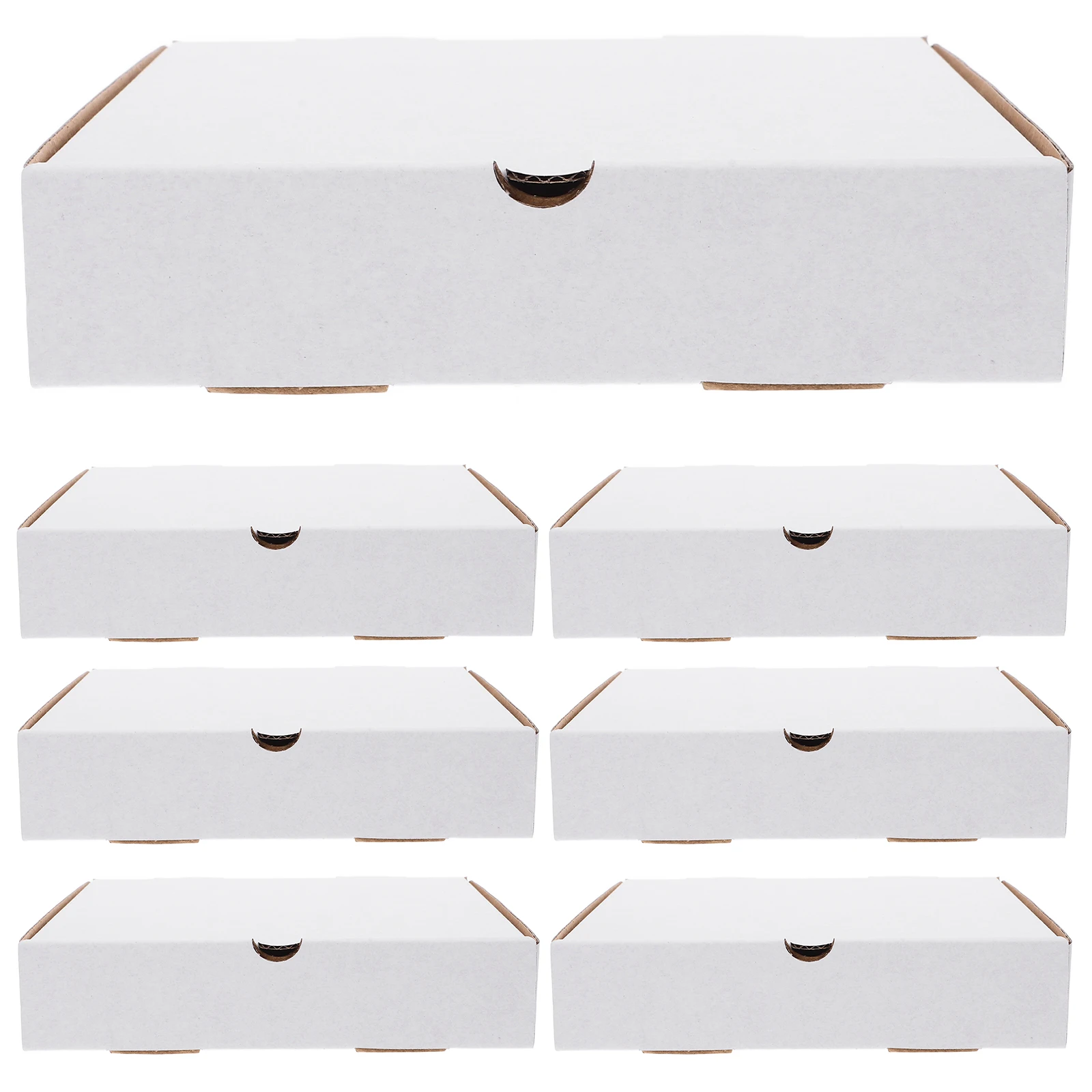 

30 Pcs White Kraft Pizza Boxes Reusable Mini Takeout Containers Collapsible Oven Packaging Storage