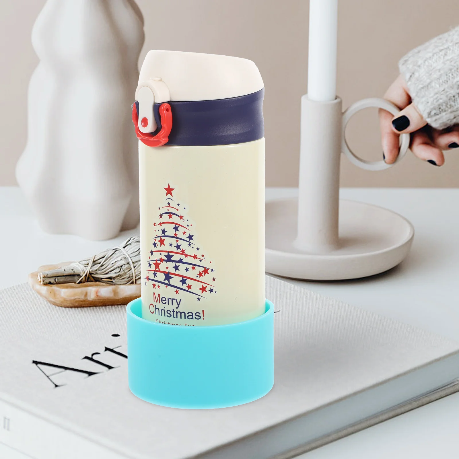 

4pcs Silicone Bottle Boot Cover Set For 30/40Oz Flask Tumbler Bottom Sleeve Reusable Non-Slip Insulation Outdoor