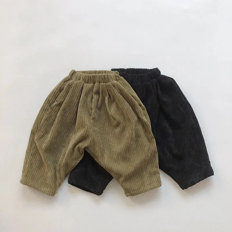 

New Winter Korean Style Baby Boys Thicken Warm Turnip Pants Casual Corduroy Toddlers Kids Haren Trousers
