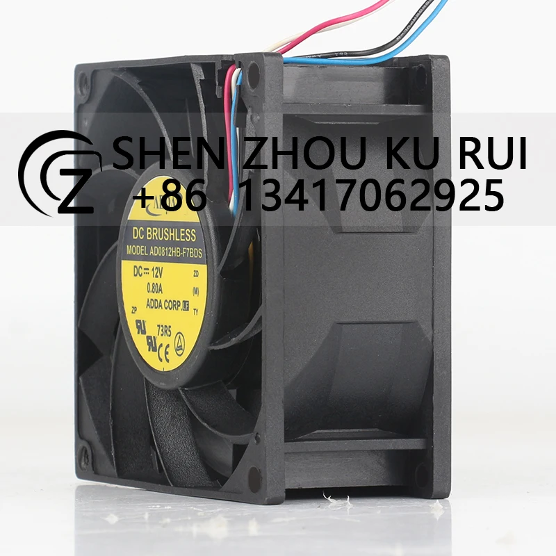 High air volume ADDA 12V 0.80A AC EC 8038 80X80X38MM 8CM PWM speed regulation Dual ball AD0812HB-F7BDS cooling fan