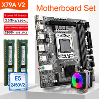 X79 A-V2 motherboard LGA1356 kit CPU Intel Xeon E5 2450 V2 32GB (16GB*2) 1600MHz RAM Motherboard processor memory kit CPU cooler