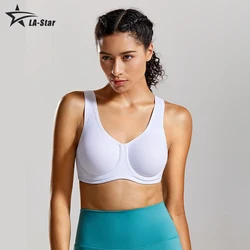 Sports Bra For Fitness Gym Female Underwire Yoga Crop Tops Running Women'S Max Control Double-Layer High Impact Plus Size