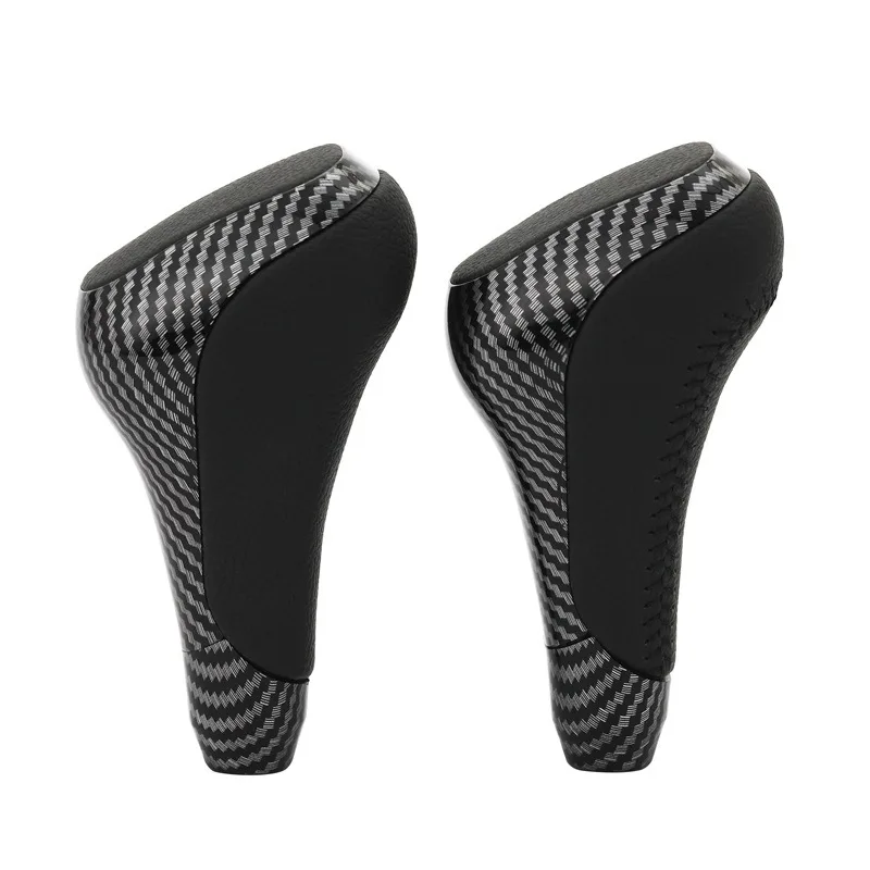 Suitable for Toyota gear head gear lever hand ball 8mm threaded carbon fiber black leather car gear lever shift hand ball
