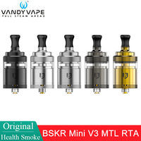 Original Vandy Vape BSKR Mini V3 MTL RTA Atomizer 4ml Top Filling 22mm Diameter for 510 Electronic Cigarette Box Mod Vape