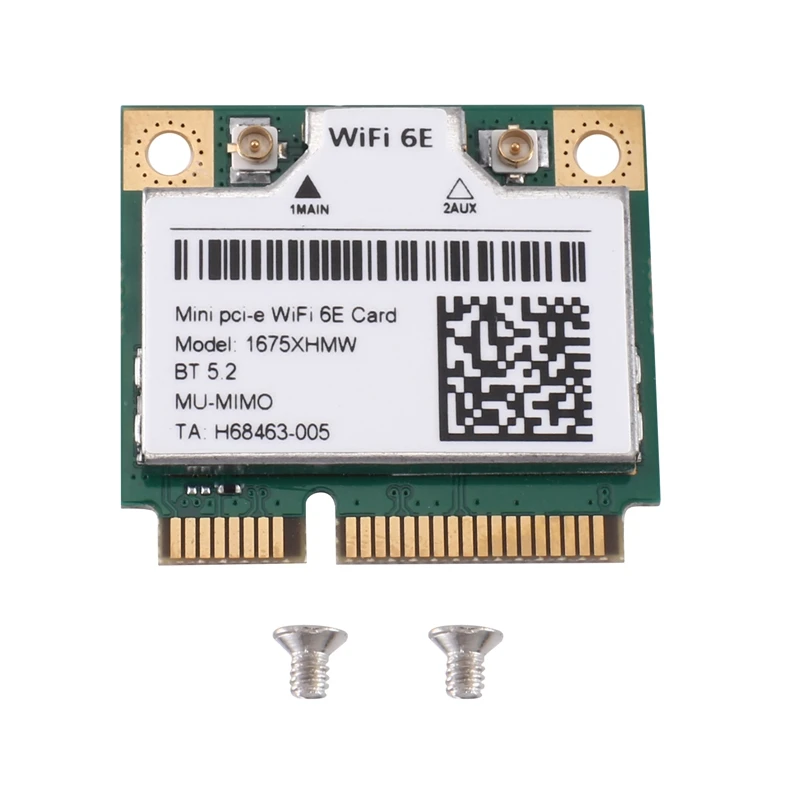 ミニpcie wifiネットワークカード,6e 802.11ax,bluetooth 5.2,6e,1675x,1675,xhmw,2.4g,5g,6g,5374mbps