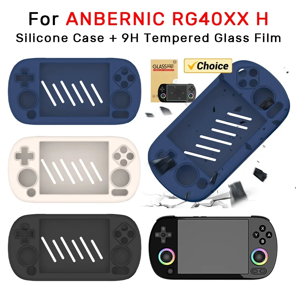 Suitable For ANBERNIC RG40XX H Game Console Silicone Case Shockproof Protector Shell Sleeve Anti-collision And Anti-touch 360°