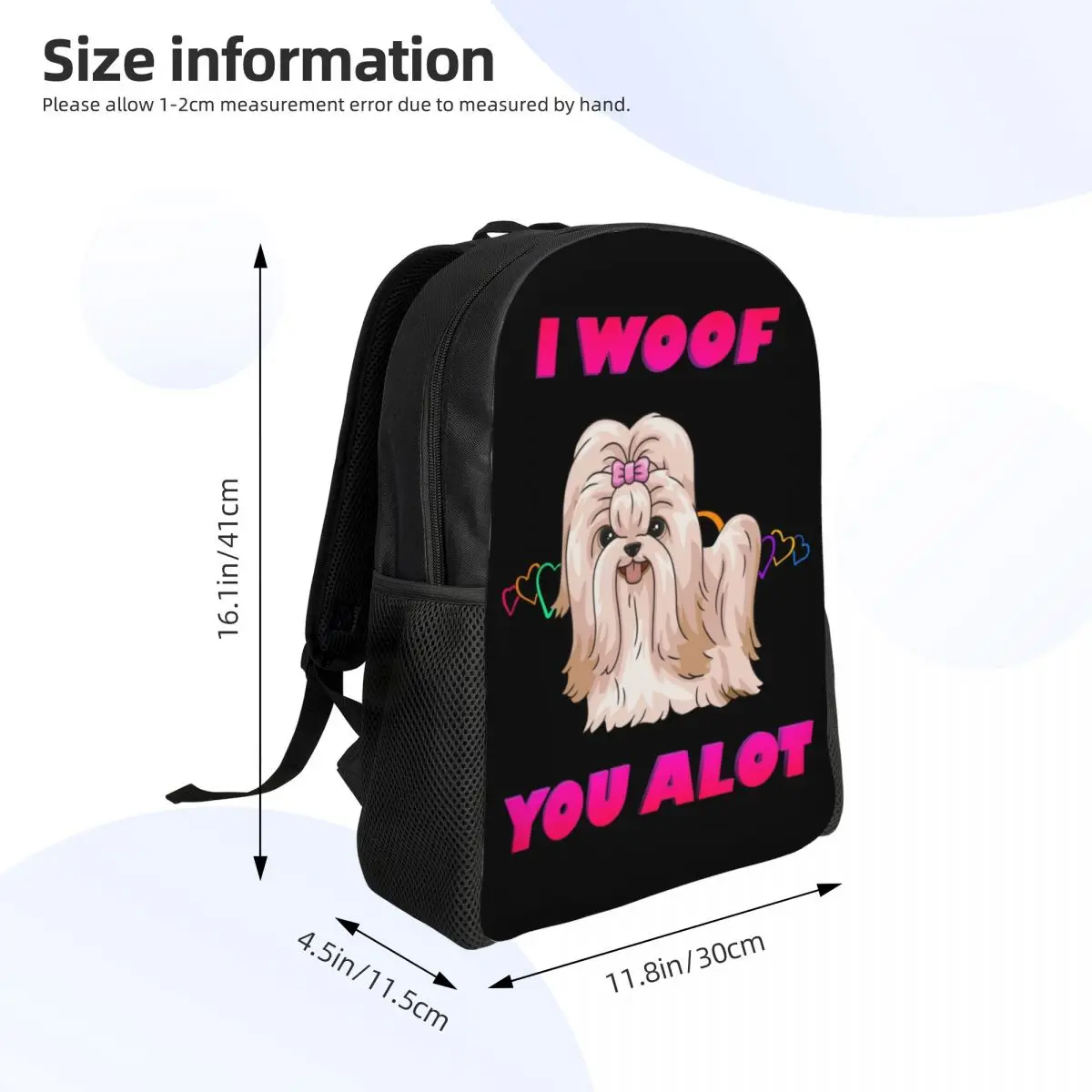 Cartoon Shih Tzu Lover Laptop Backpack Men Women Fashion Bookbag for College School Student Pet Animal Bag