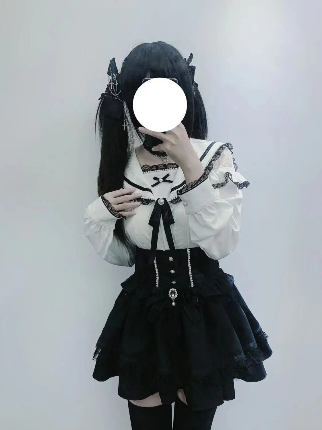 Gothic Sweet Lolita Skirt Lace Bow Embellishment Layered Ruffled Hem Japanese Harajuku Subculture Party Bottom Spring Summer