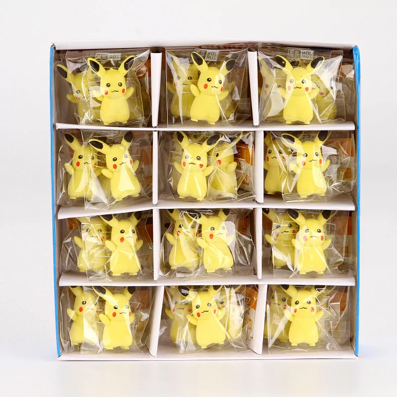 Conjunto de 1/5/10 Peças de Borracha Kawaii Anime Pikachu, Borracha Criativa para Lápis, Material Escolar e de Escritório