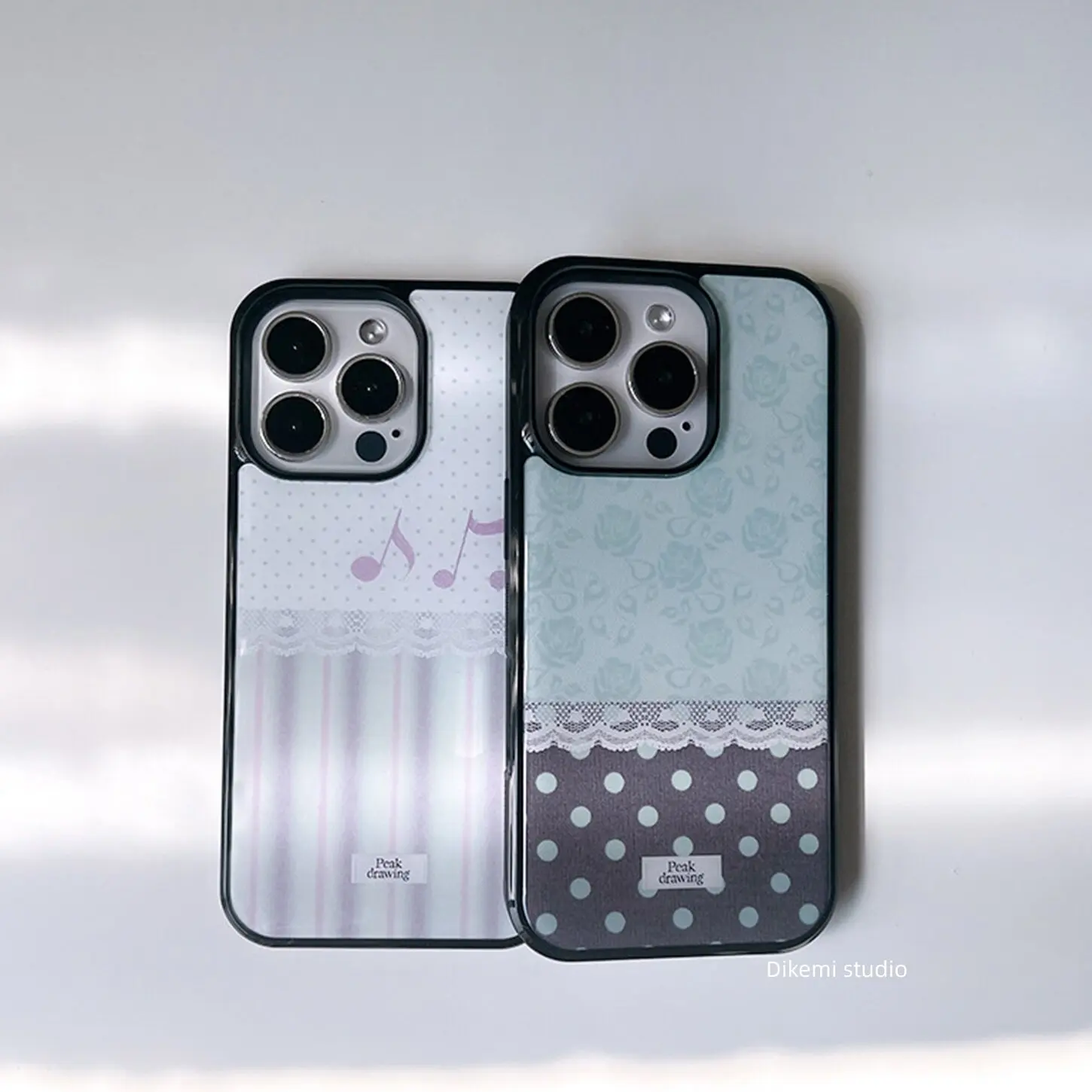 Korean Ins Polka Dots Lace Rose Phone Case For iPhone 17 Air 16 Pro Max 15 14 Plus 13 12 11 Pro Shockproof Silicone Back Cover