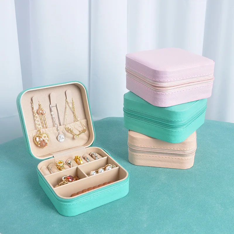 Jewelry Box Storage Box Portable Earnail Earrings Hand Jewelry Necklace Ring Small Exquisite Mini New Box