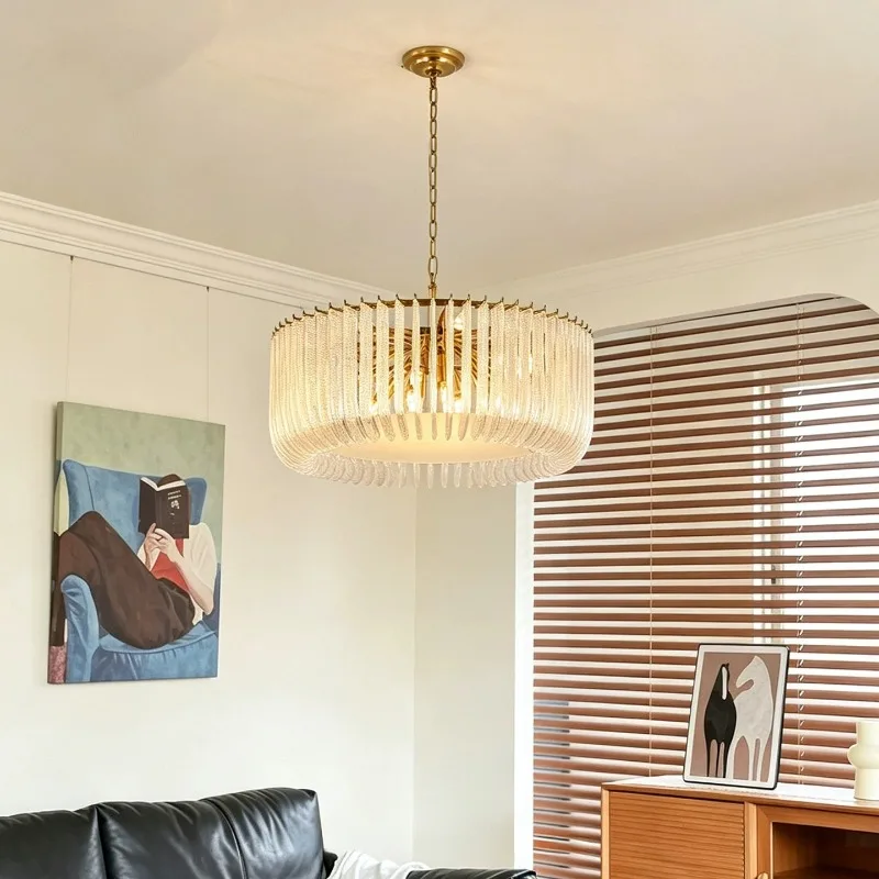 Luxury Glass Minimalist Pendant Lamping Artistic Atmosphere Living Room Light Retro French Bar Counter Dining Room Lights