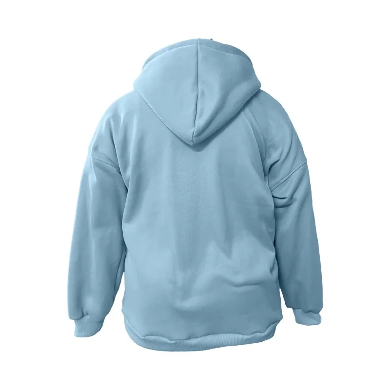 Jersey de mujer de manga larga con estampado de Color sólido informal con capucha a la moda de talla grande nuevo para mujer