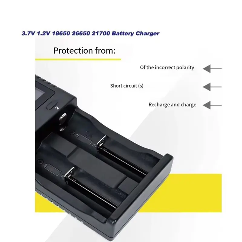 B48A Lii-PD2 Li- Battery For 18650/18500/16340/26650/21700/20700/18350/CR123A 3.7V 1.2V Battery