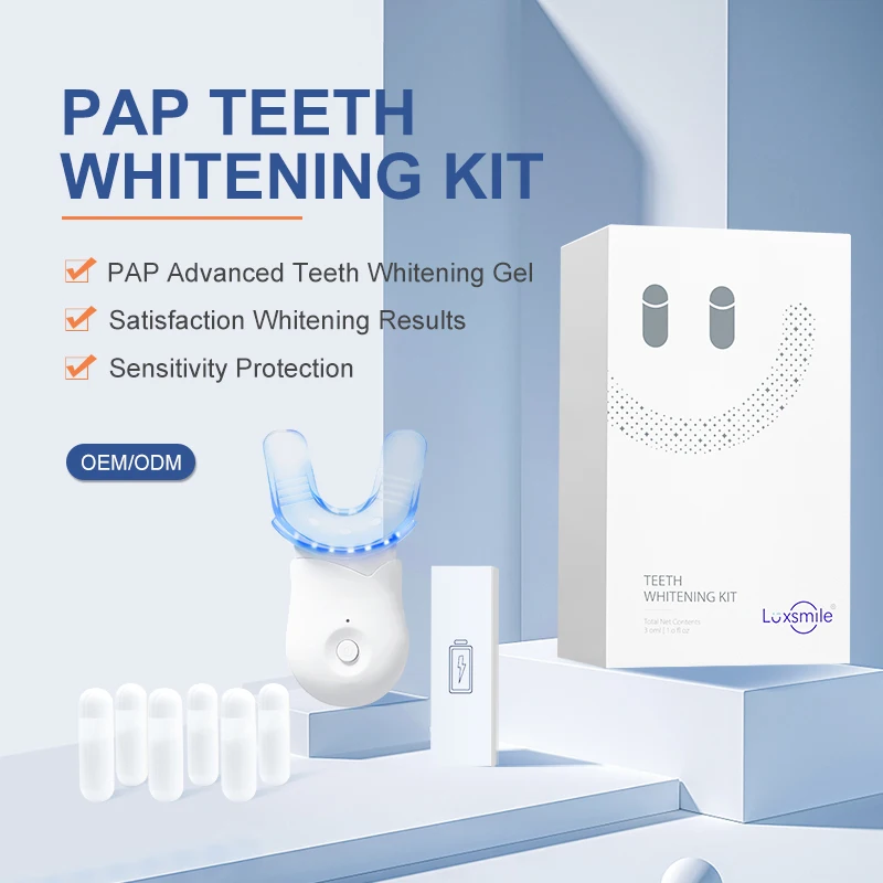 

Luxsmile Teeth Whitening Kit 10 Mins Timer PAP Peroxide Free Best Home Whiten Wireless Led Teeth Whitening Kit With Pods