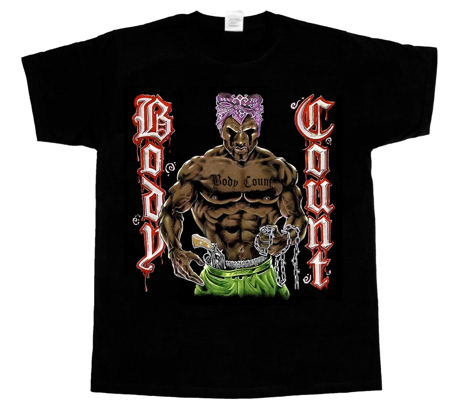 

BODY COUNT COP KILLER SYNDICATE ICE-T New Black T-Shirt Men's and women's same high-quality pure cotton streetwear
