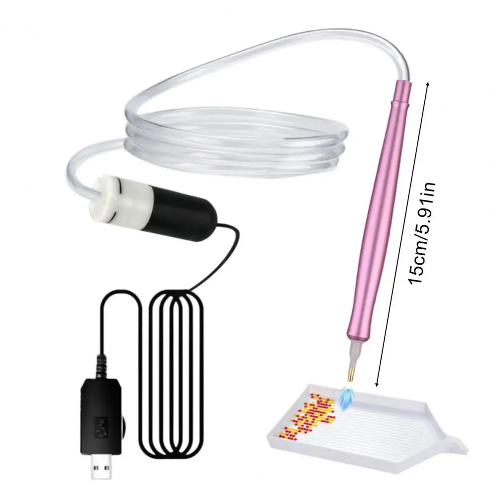 Bolígrafo eléctrico de arte de diamante al vacío, lápiz óptico de taladro 5D sin cera para adultos y niños, herramienta artesanal fácil de bricolaje para pintura de gemas