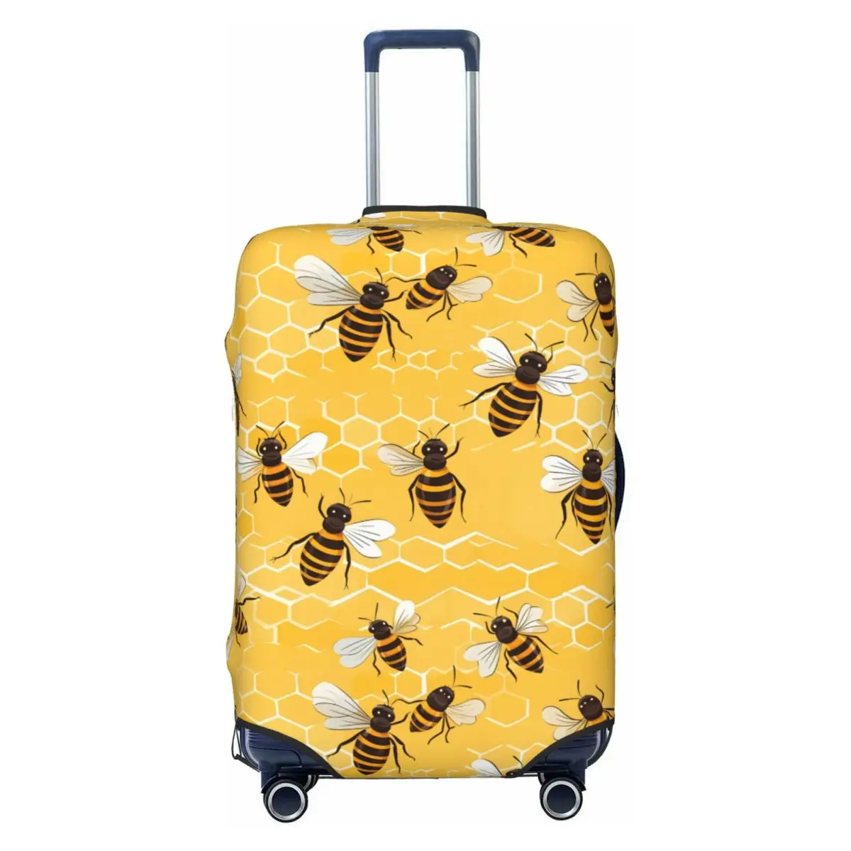 

Honeycomb And Bee Pattern Travel Luggage Cover Dust Proof Suitcase Cover Protector Fit 18-32 Inch