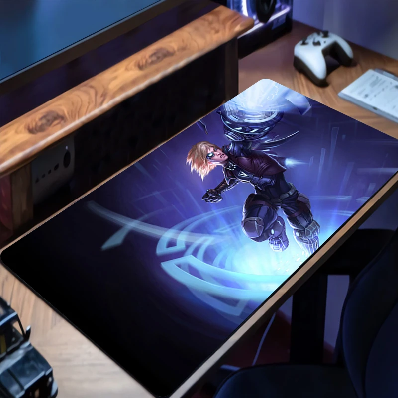 

Mousepad Large League of Legends Ezreal Gaming Keyboard Gamer Mouse Pad on The Table Desk Mat coaster Anime PC carpet Mouse Mats