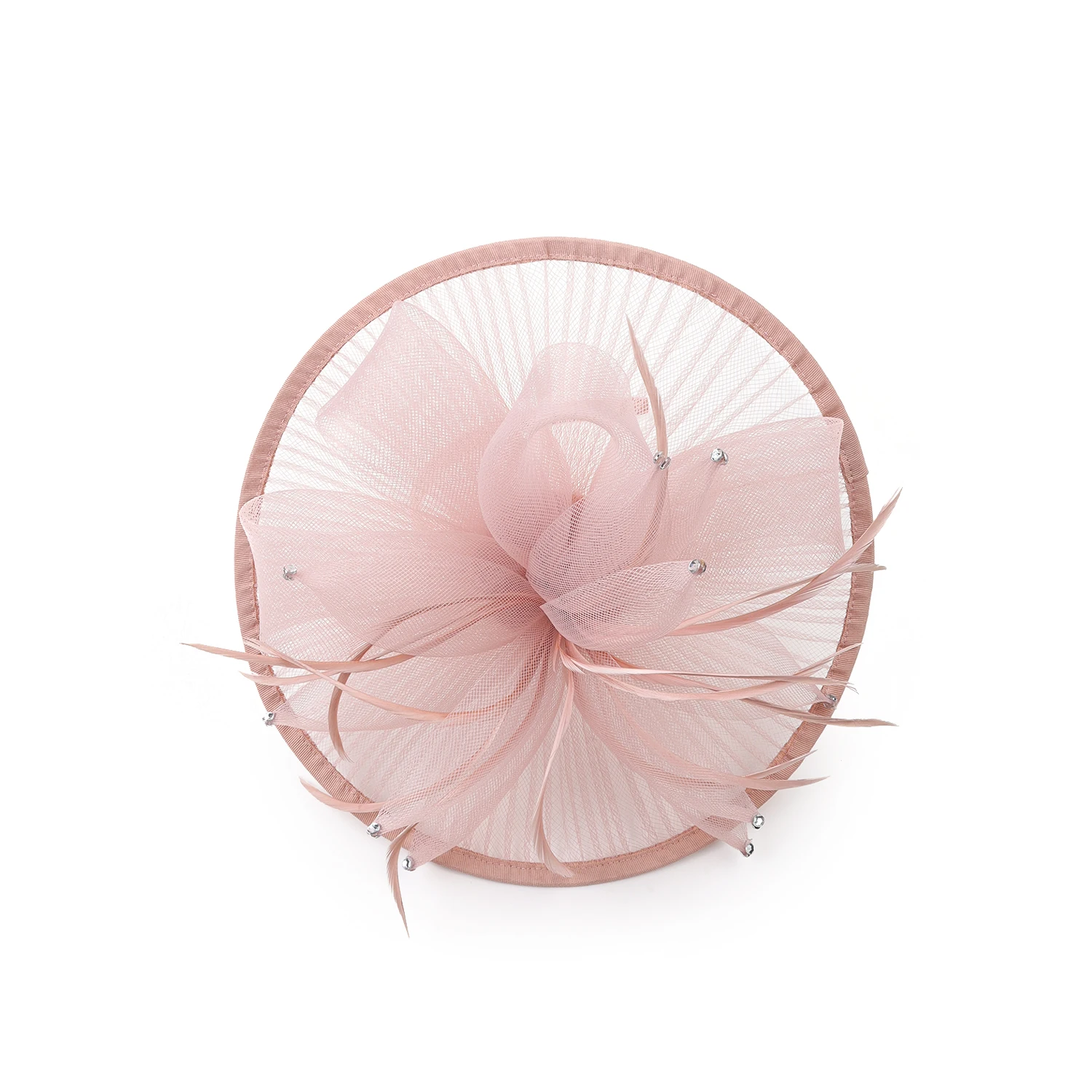 Fascinator Hat for Women Tea Party Headband Wedding Cocktail Mesh Flower Feathers Hair Clip