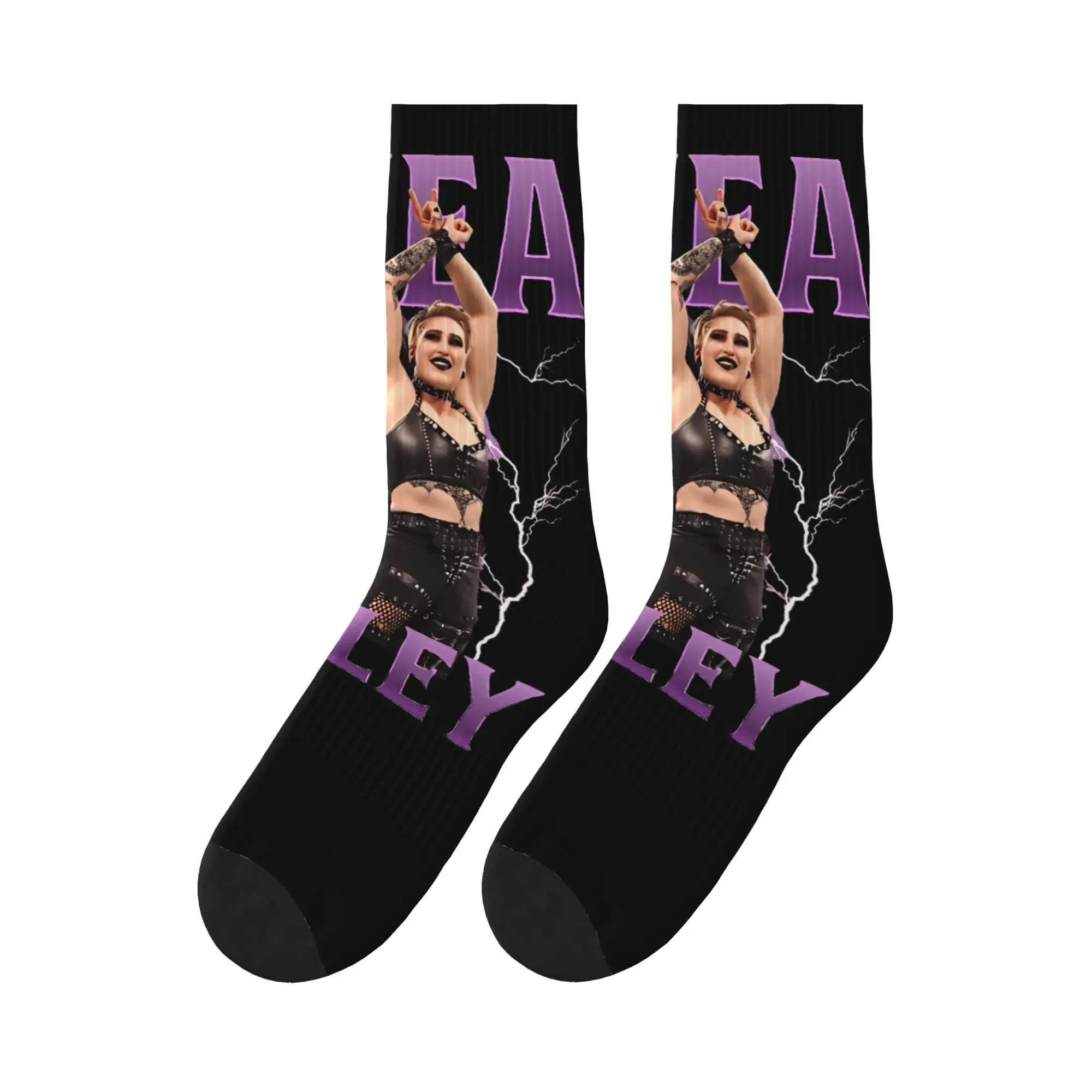 

Adults Men Socks Bootleg Design Rhea Ripley Wrestling Wrestler Stockings Autumn Elegant Quality Socks Climbing Anti-Slip Socks