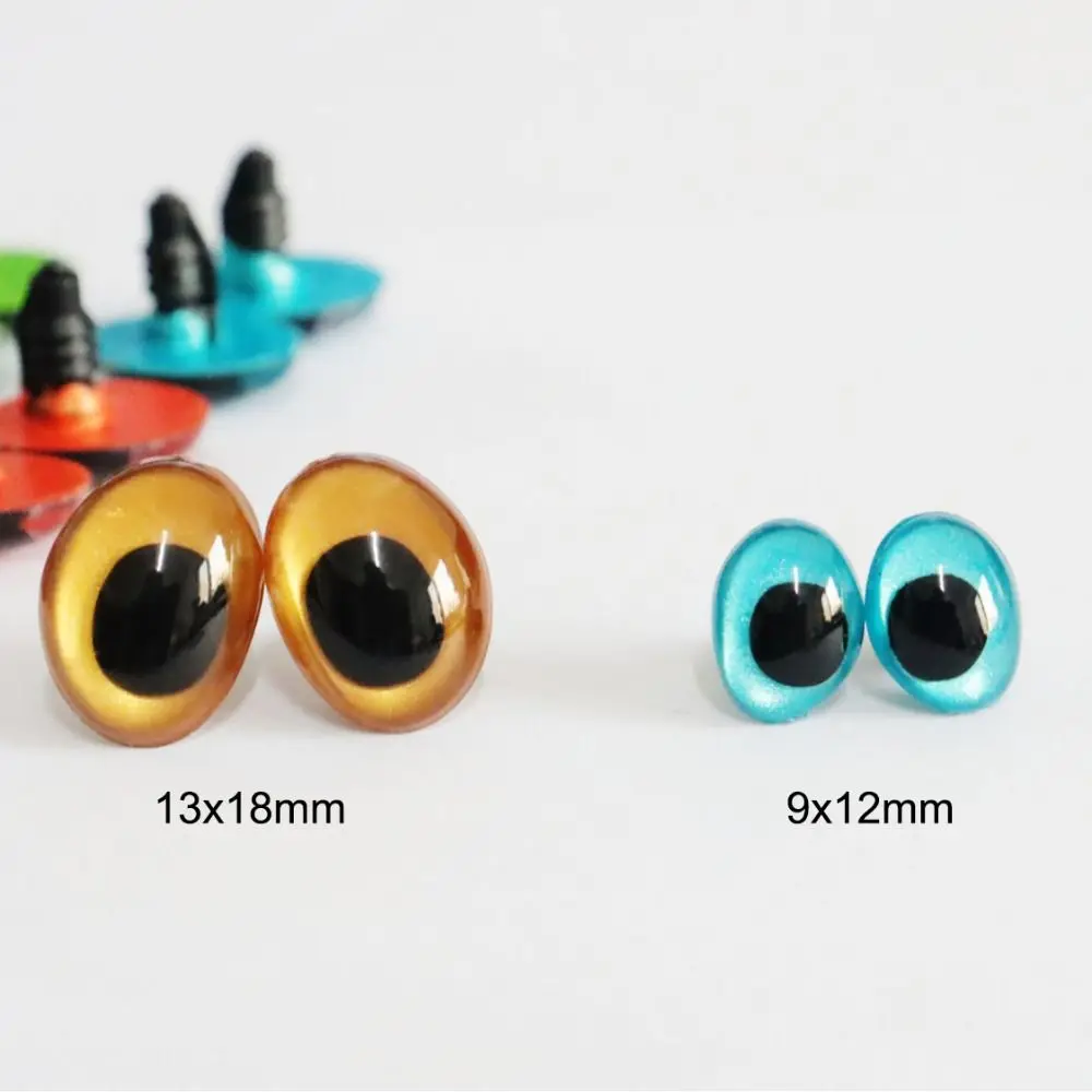 20 Stück (10 Paar) ovale Sicherheitsaugen zum Selbermachen, 3D, rund, Tierauge, Handwerk, Häkelpuppen, Augäpfel, Amigurumi, Spielzeugherstellung, Zubehör