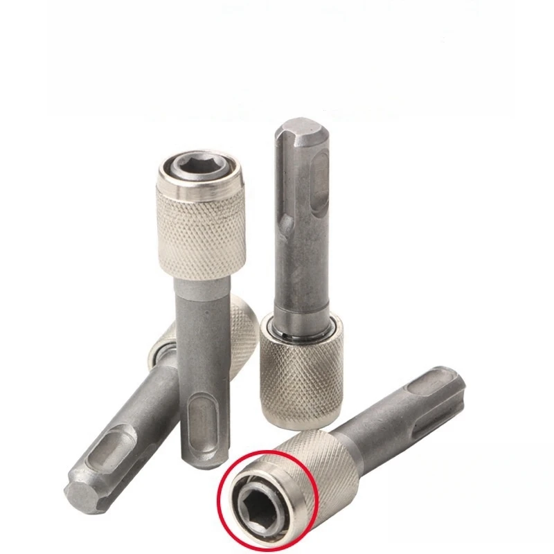 1pc Electric Hammer Conversion Connecting Rod Sleeve SDS Round Shank to Hexagon Converter Impact Drill Head Adapter Tool Texture