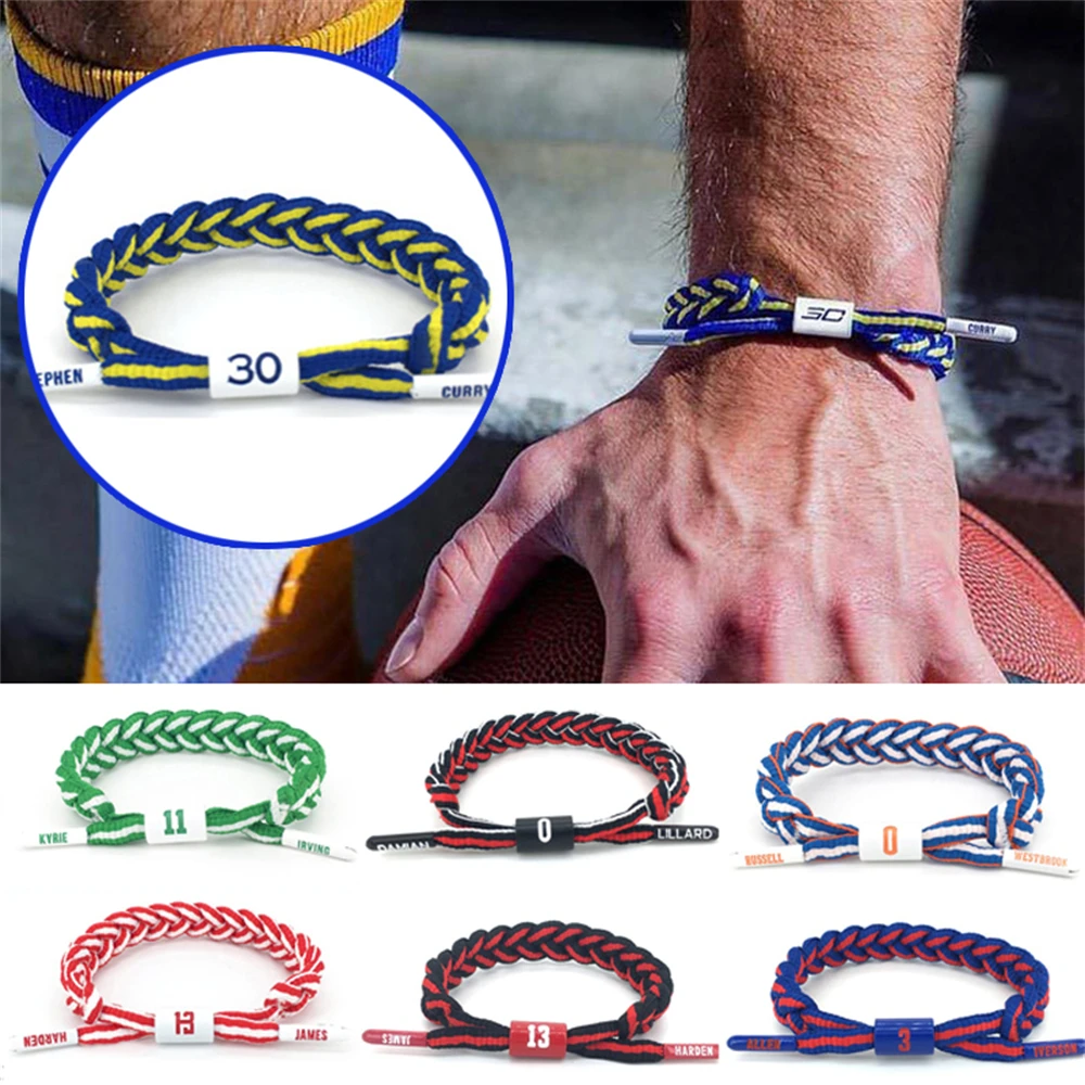 Sport Style Men Hand Woven Number Rope Bracelet Couple Adjustable Paracord Bracelet For All Ages Basketball Fan Souvenir Gift