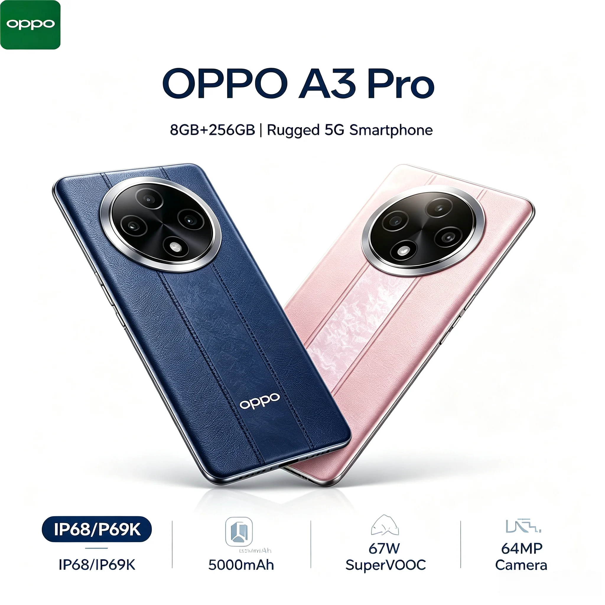 2026 OPPO A3 Pro 5G Official Authentic Product - High-Speed 5G 5000mAh Battery 67W SUPERVOOC Fast Charge AI Dual Camera