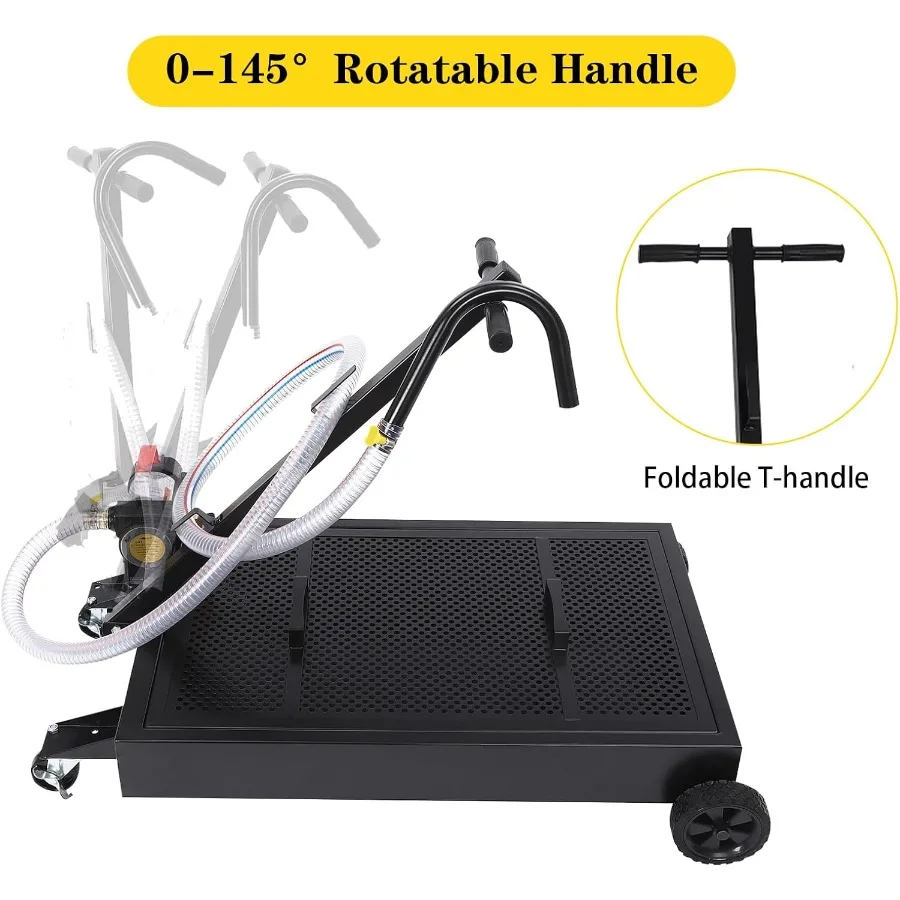 صينية تصريف الزيت منخفضة المستوى سعة 15 جالونًا مع مضخة كهربائية لتغيير الزيت بكفاءة تصميم ذو سعة كبيرة تتميز بخرطوم 8.2 قدم و