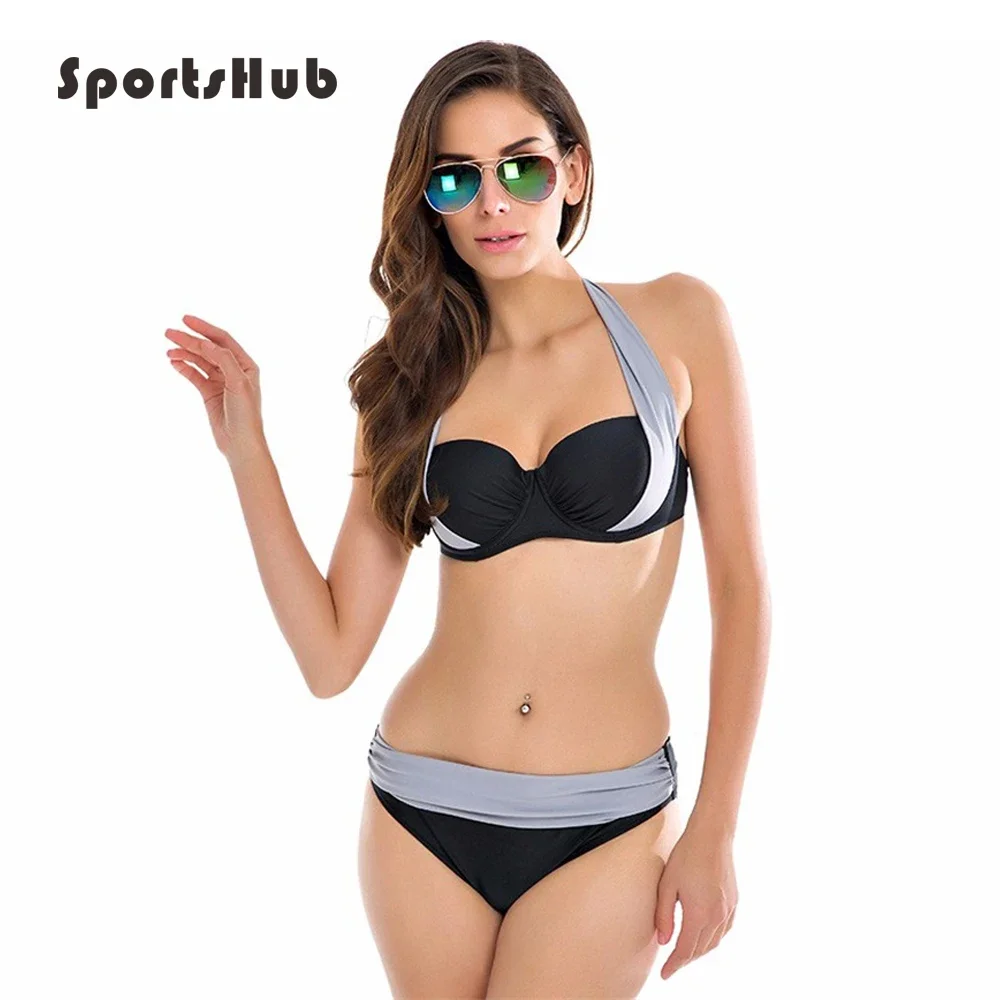 SPORTSHUB Sexy Bikinis Sets Underwire Swimsuit Women Polyester Swimwear Female Bikini Beach Bathing Suits Swim Wear Sets EF0004