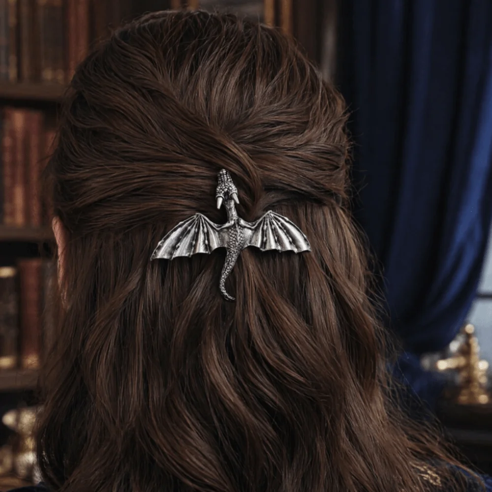 Vintage Viking Dragon Hairpin Elegant Unique Flying Dragon Hair Clip Personalized Hair Accessory Retro Spring Clip Mother's Day view 5