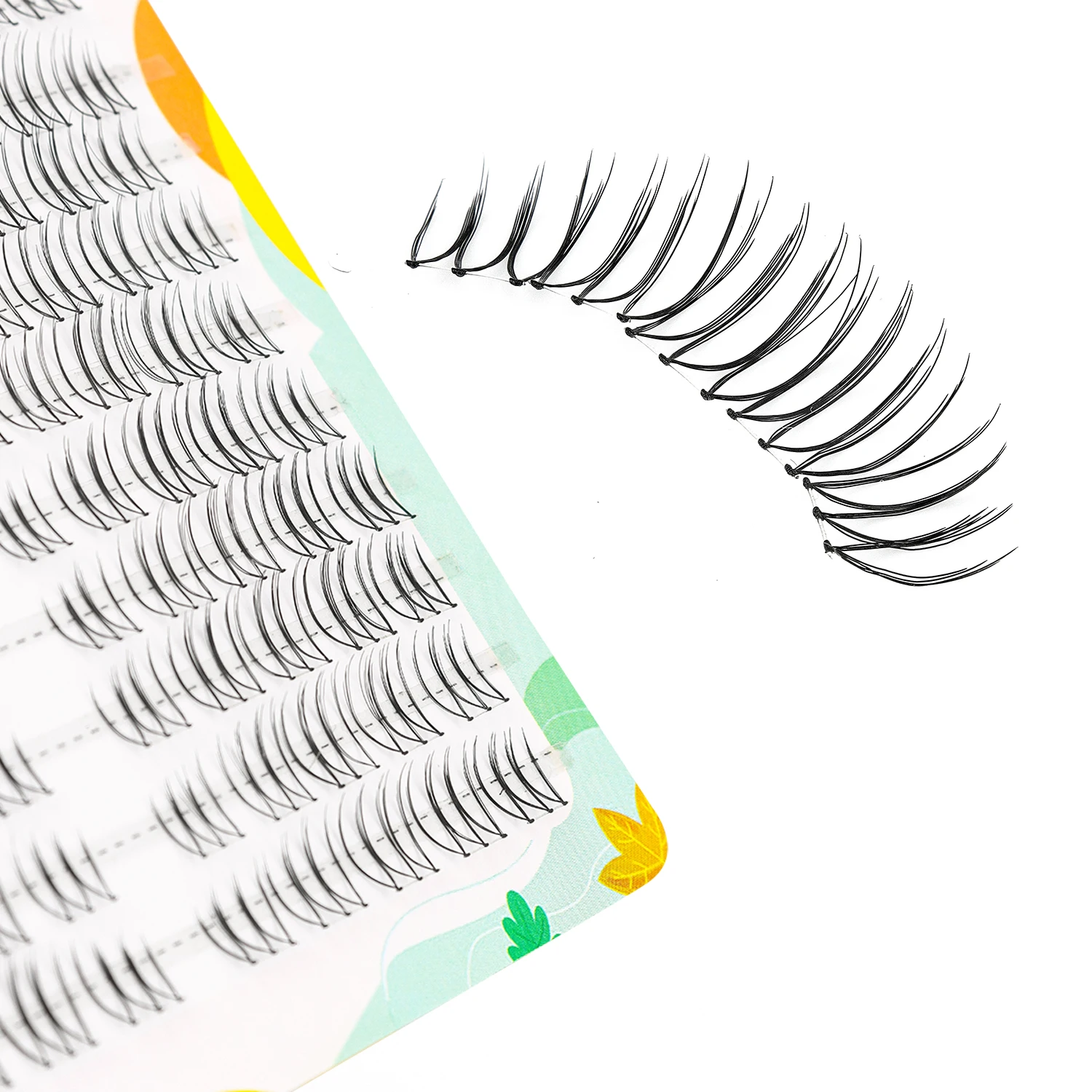 ラッシュクラスター 100 個ハンドレザー U 字型女性グループつけまつげ 6-11 ミリメートルソフトで快適な漫画の目妖精つけまつげ