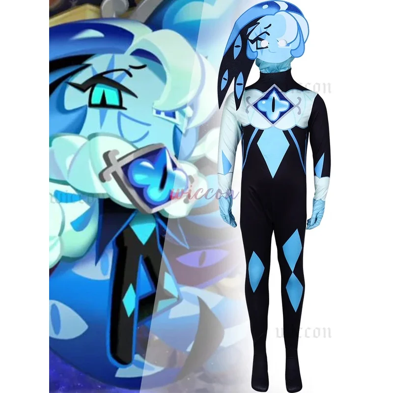 NewCookie Run:Kingdom Shadow Milk Cookie Costume Jumpsuit Mask Women Men Halloween Party Cosplay Suitb;3's,6.e; - view 3