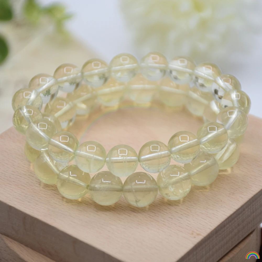 Natural Lemon Yellow Crystal Single Circle Bead Bracelet, Simple Jewelry Bracelet, Rwbuy Brand Design