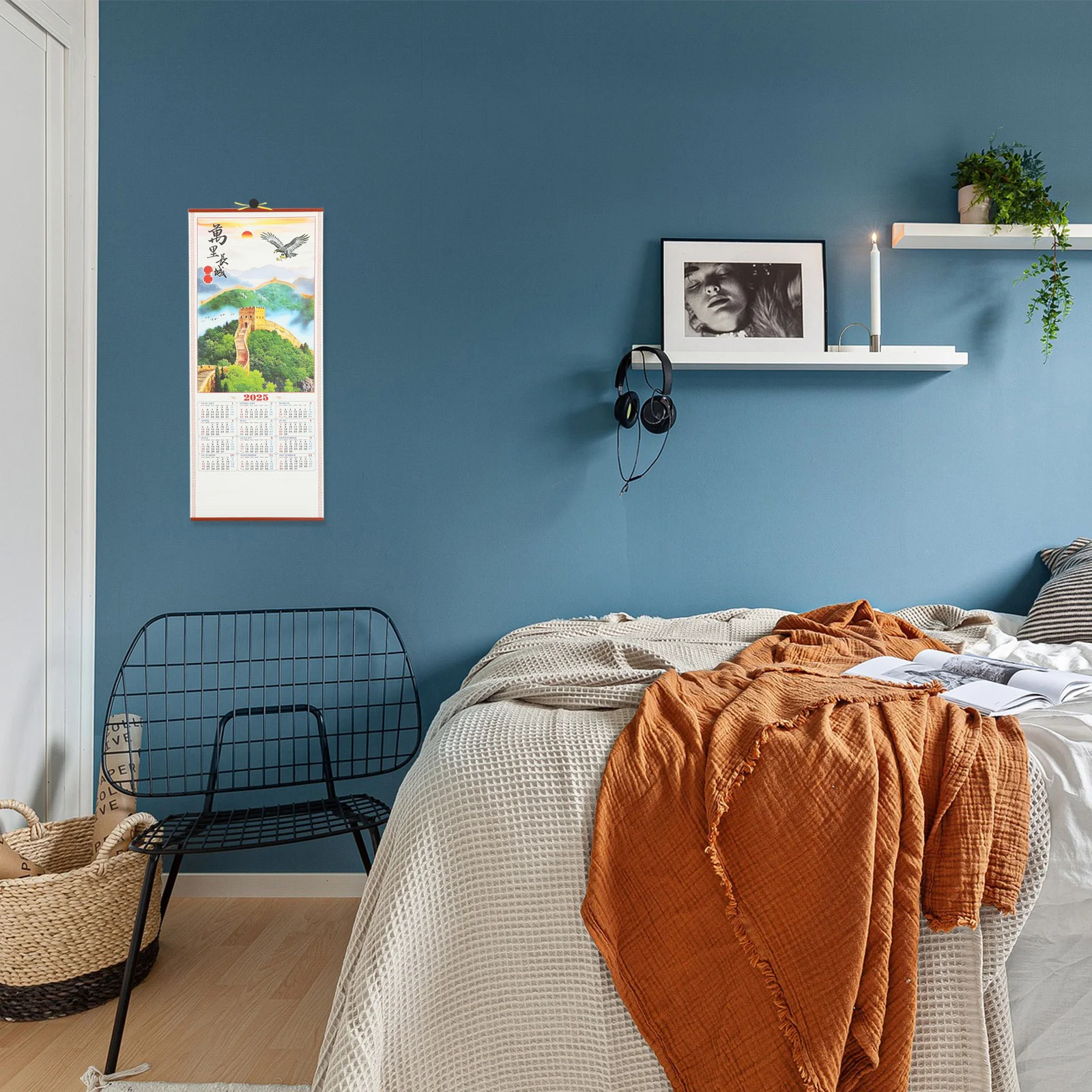 1 قطعة التمرير الجدار الصيني 2025 ثعبان السنة معلقة للمنزل مكتب خفيفة الوزن صغيرة الحجم التخطيط التقويم الشهري واضح مطبوعة #4