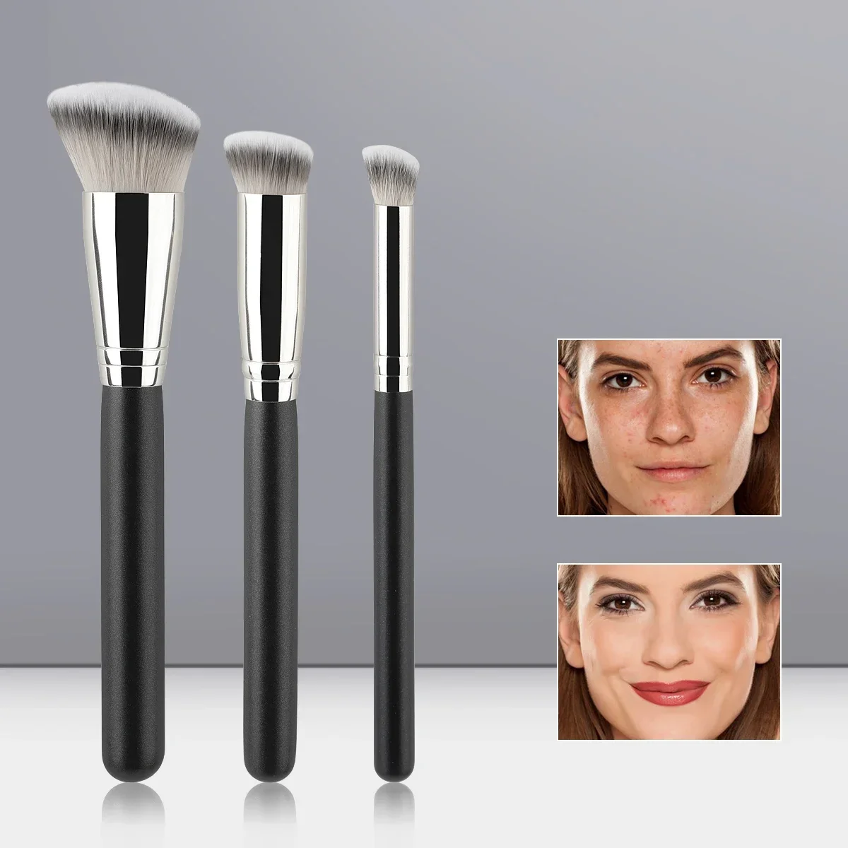 1/3pcs Foundation Concealer Brush, Premium Soft Dense Face Brush for Under Eye, Contour & Blush, Flawless Blending Tool