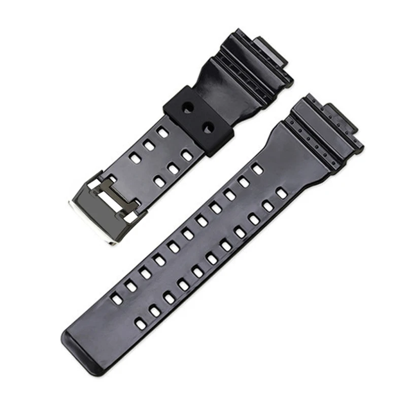 Silicone Rubber Watch Band Strap Fit For Casio G Shock GA110 GA100 400 Replacement Black Waterproof Watchbands16mm Accessories