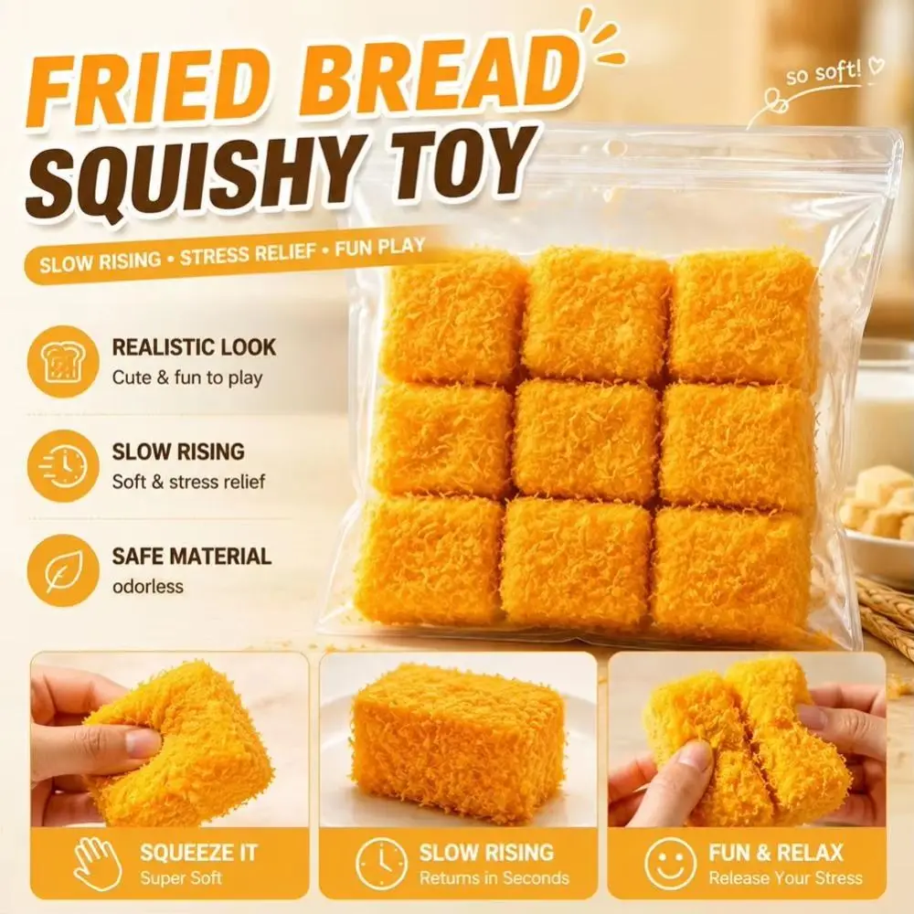 Cat Paw Fried Food SqueezeToy Fried Meatball Bread Shape Coconut Cube Squeeze Toy Interesting Soft Simulated Food Squeeze Toy